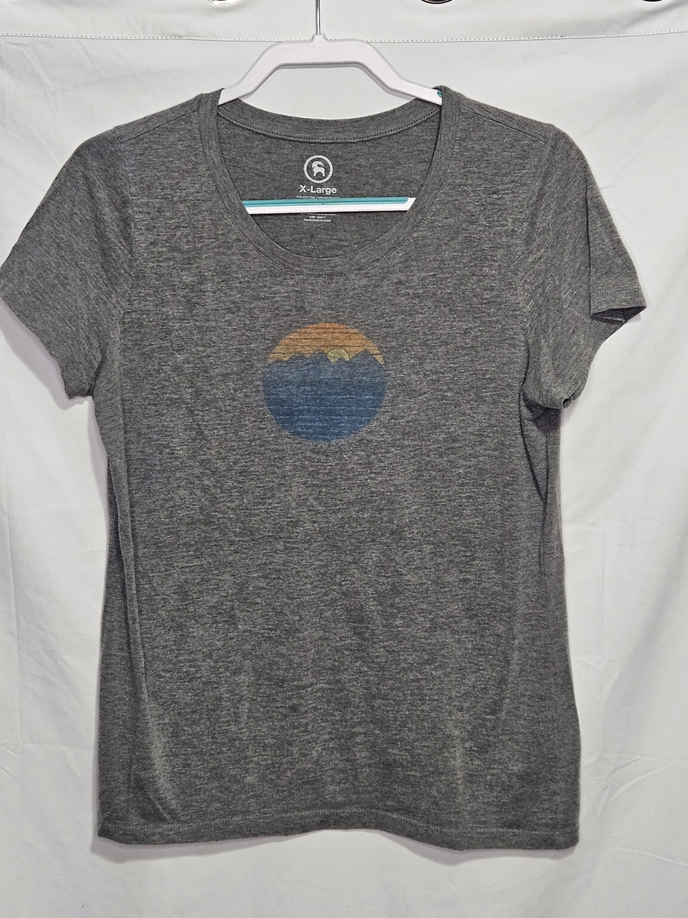 Backcountry Womens XL Heathered Gray Mountain Sunset Circle Goat Graphic T-Shirt
